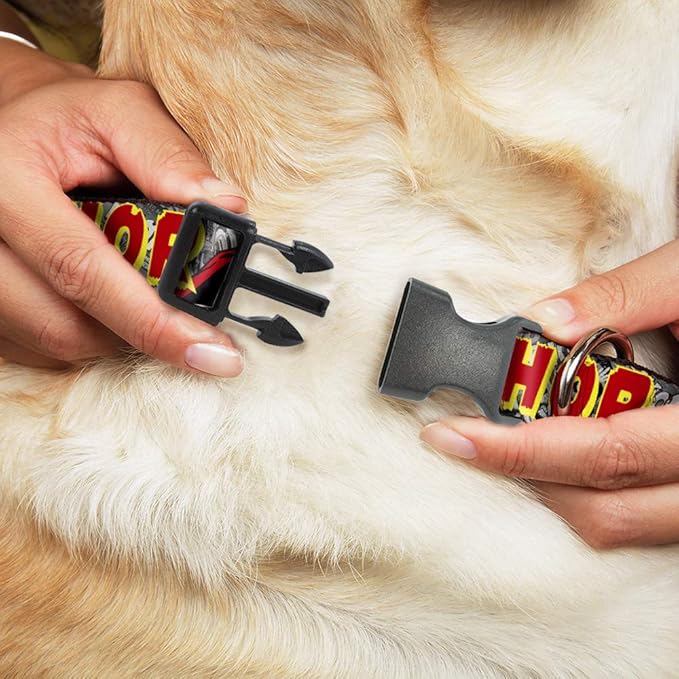Dog Collar Plastic Clip The Mighty Thor Action Poses 15 to 26 Inches 1.0 Inch Wide