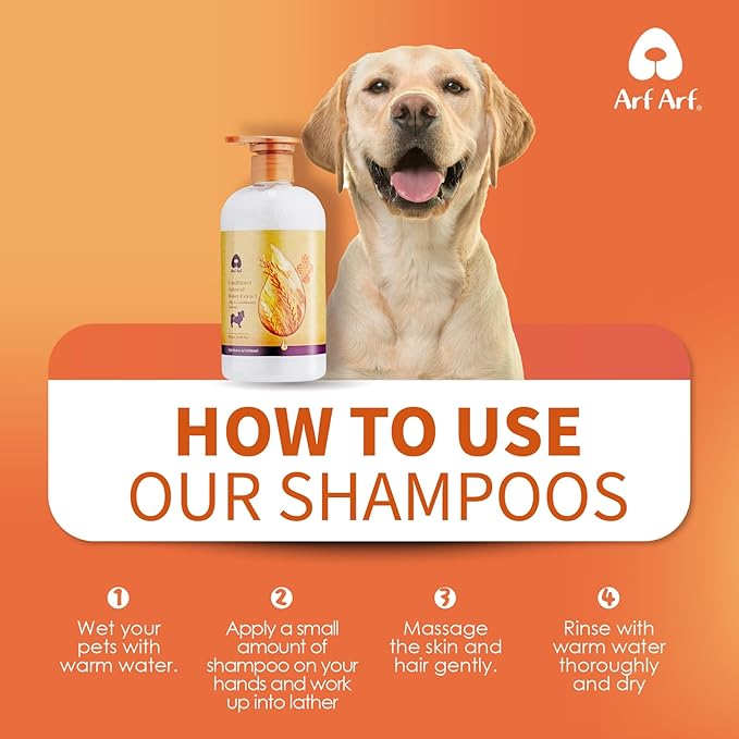 Arf Arf Oatmeal Dog Conditioner for Sensitive Skin - Moisturizing Formula for Dogs & Puppies, Detangling & Anti-Itch Care, 16oz