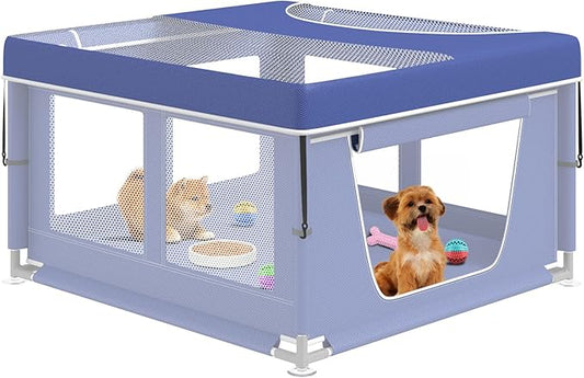 Puppy Playpen Cover, Fit for 42X42 Inch Dog Playpen, Used to Prevent Pets from Escaping（Contains Only Cover）