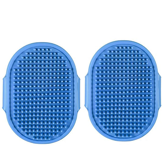 Dog Bath Brush. Dog Washing Brush.2 Sets Short Haired and Long Haired Dog and Cat Bath Brushes (blue)