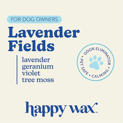 Happy Wax Pet Scents Mix Premium Scented, Non Toxic, Pet Safe, Odor Eliminating, Dye-Free Soy Wax Melts – 6 Total Oz: Lavender Fields for Dogs, Sugared Fruit for Cats and Teakwood Trails for Pets
