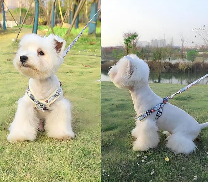 PT-010 Pet Dog Puppy No-Pull Harness Walking Training Harness with Leash Reflective Vest (Beige, Large)