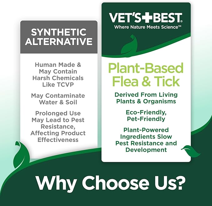 Vet's Best Flea and Tick Wipes for Dogs, Dog Wipes for Kennel, Flea and Tick Prevention, Plant-Based Formula, Pet Essentials, Made in USA, Certified Natural Oils, 50 ct