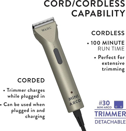 Wahl Professional Animal MiniArco Corded/Cordless Pet, Dog, Cat, and Horse Trimmer Kit
