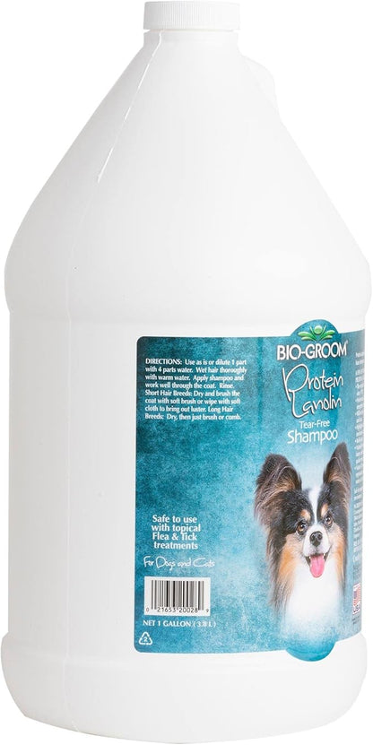 Bio-Groom Protein Lanolin Dog Shampoo - Tear-Free Pet Shampoo, Dog Bathing Supplies, Puppy Wash, Cat & Dog Grooming Supplies, Cruelty-Free, Made in USA, Tearless Dog Products - 1 Gallon