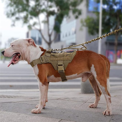 EXCELLENT ELITE SPANKER Dog Harness Tactical Military Dog Harness Adjustable No-Pull Dog Harness Training Hunting Dog Tactical Vest with Handle(RGN-M)