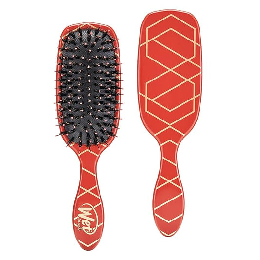 Wet Brush Shine Enhancer Paddle Brush, Terracotta - Hair Detangler Brush with Ultra Soft Bristles, Infused With Natural Argan Oil, Shiny Detangle & Smooth Hair, Wet or Dry, For All Hair Types
