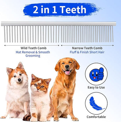 Dog Grooming Scissors, 6-in-1 Professional Dog Grooming Kit, 4CR Stainless Steel Dog Scissors for Grooming, Heavy Duty Dog Shears for Grooming, Dog Grooming Supplies Pet Grooming Kit for Dogs at Home