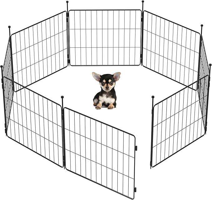 FXW MiniPaws Dog Playpen for Yard & RV Camping, Expandable 20-inch 8 Panels for Puppies and Small Dogs, Portable for Indoor and Outdoor Use