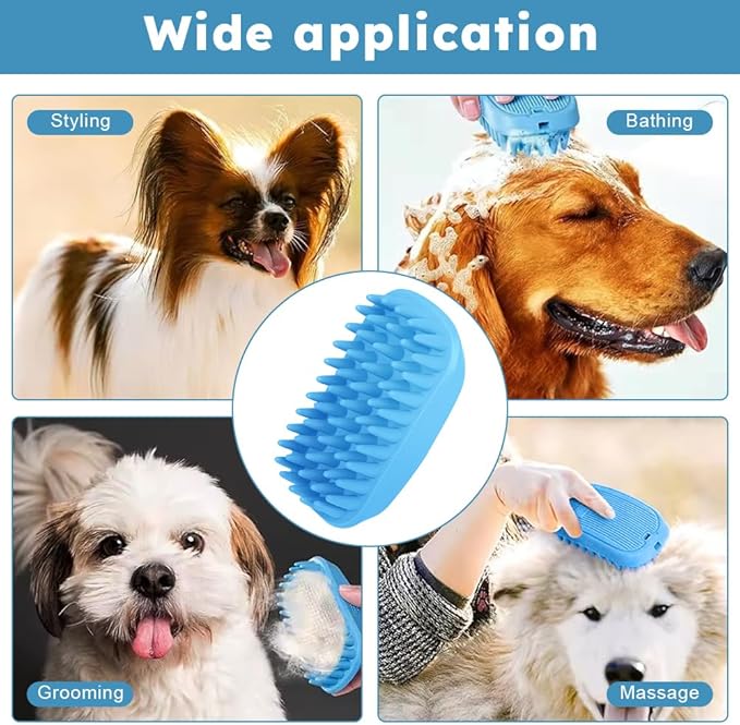 Saycker Dog Bath Brush, Pet Rubber Comb Dog Grooming Bath Brush, Multifunctional Shampoo Brush for Shower Scrubbing & Soothing Massage for Dogs Cats Pet Grooming Accessories
