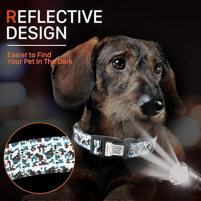 Reflective Dog Collars for Puppy Soft Nylon Military Green Sized XS