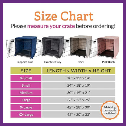Pet Dreams Dog Crate Cover, Breathable, Dog Kennel Cover, Double Door, Dog Cage Covers for Dog Crates, Fabric Dog Crate Covers (Fits iCrates 18, 24, 30, 36, 42, 48 inches)