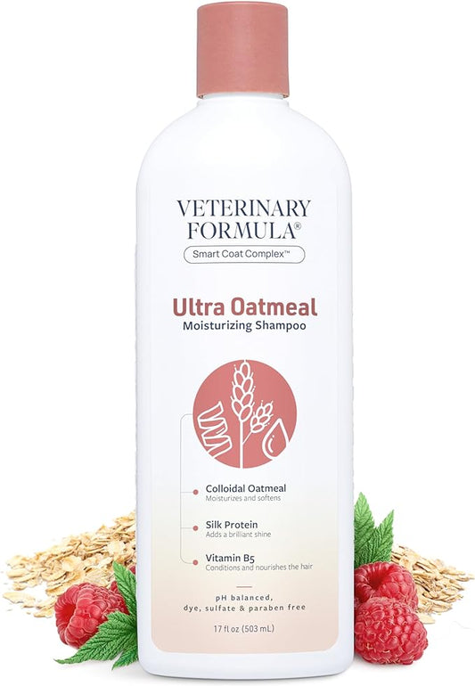Veterinary Formula Smart Coat Complex Ultra Oatmeal Moisturizing Shampoo for Dogs, 17 Fl oz – Moisture-Rich, Nourishing Shampoo – Leaves Coat Clean, Soft, Silky, Shiny – Long-Lasting Fragrance