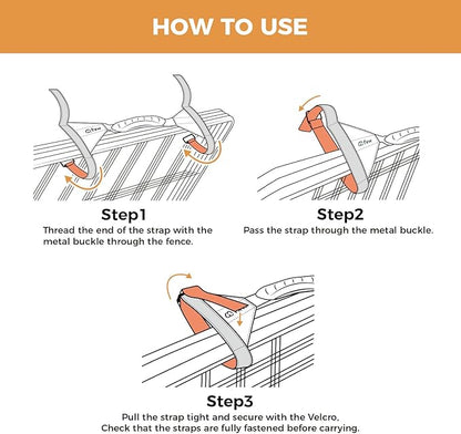 FXW Easy-Carry Straps, Fit 8-Panel of All Heights Dog Playpen, Designed for RV Trips, Orange│Patent Pending
