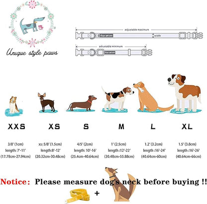 Unique style paws Halloween& Dog Collar with Flower Tie Pumpkin Cotton Collar Adjustable Puppy Collar Best Thanksgiving Gift for Small Medium Large Dogs-Turkey & Pumpkin Theme-M