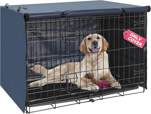 Dog Crate Cover - Kennel Covers Fit for 36 Inch Dog Crate, Double Door Polyester for Wire Puppy Crate Indoor Outdoor Protection, Blue