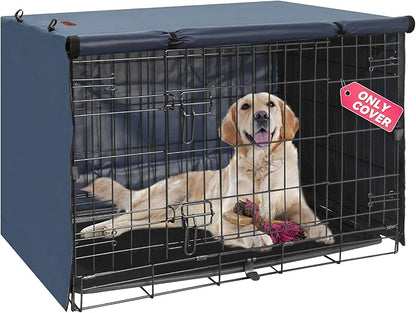Dog Crate Cover - Kennel Covers Fit for 48 Inch Dog Crate, Double Door Polyester for Wire Puppy Crate Indoor Outdoor Protection, Blue