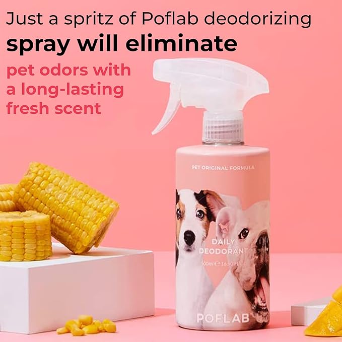 Pet Daily Deodorant - Dog Deodorizer Spray with Apple & Floral Fragrance - Refreshing Cat Deodorizing Cologne Mist with Mango Extract - Odor Eliminator Perfume for Dogs & Cats