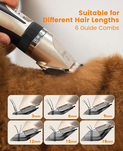 oneisall Dog Clippers and Dog Paw Trimmer Kit 2 in 1 Low Noise Cordless Dog Clippers for Grooming Pet Hair Trimmers for Small and Large Dogs Cats Animals