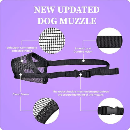 Flintstone Dog Muzzle for Small Dogs – Soft Mesh Muzzle for Small Dog Chihuahua Poodle Husky Labrador | Breathable Small Dog Muzzle Guard| Small Dog Muzzles to Prevent Biting Chewing Small, 6.5”-8”