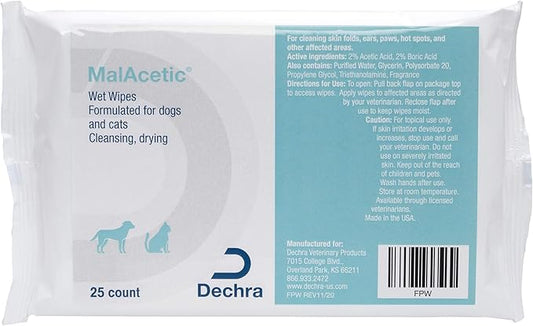 Wet Wipes for Dogs and Cats, 25 ct