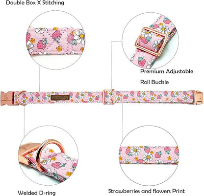 Lionheart glory Dog Collar Pink Dogs Collar Spring Summer Cute Collars Dog Female Soft Durable Adjustable Dog Collars for Medium Dogs Pet Gift