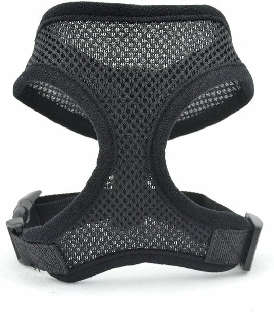 Pet Puppy Dog Cat No Pull Tug Collar Harness Safe Control Easy Soft Mesh Nylon Adjustable Vest Walking Harness (Small, Black)