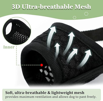 Mayerzon Dog Muzzle, Soft Mesh Muzzle for Small Medium Large Dogs Chihuahua Poodles Beagle Dachshund Corgis Labrador, Puppy Muzzle for Biting Chewing Grooming, Allows Panting Drinking