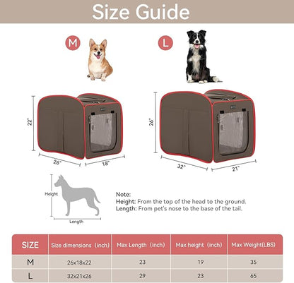 Petsfit Pop Up Dog Crate, Portable Dog Crates for Medium Dogs，Lightweight&Collapsible Pet Cage Cat Kennel, Included Soft Mat and Carrying Case，Red，Medium