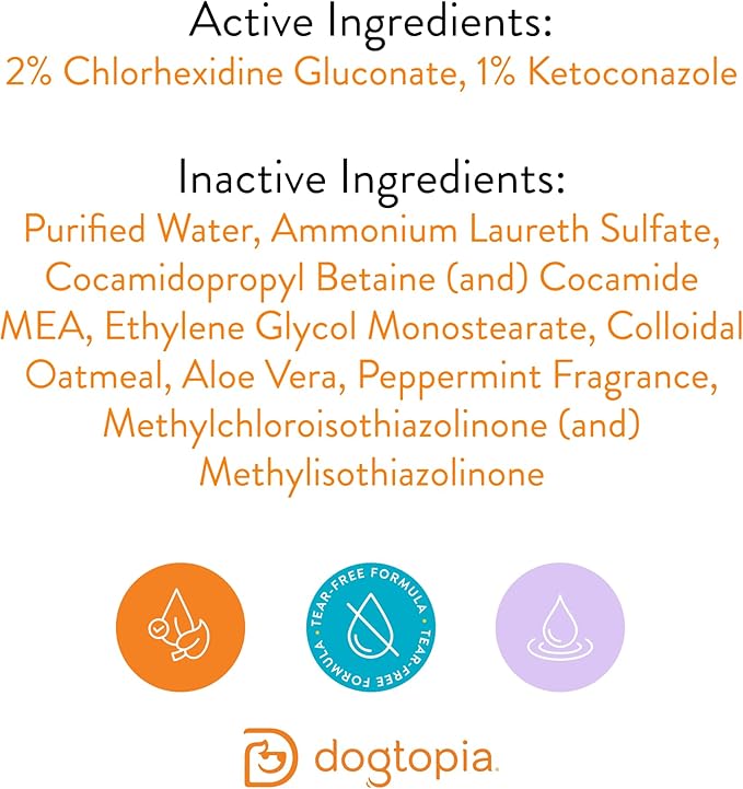 Keto-Dog Medicated 12oz Shampoo for Dogs and Pets – Hint of Mint Scent | Therapeutic Medicated Shampoo with Moisturizing Colloidal Oatmeal | Soothes and Relieves Irritated Skin