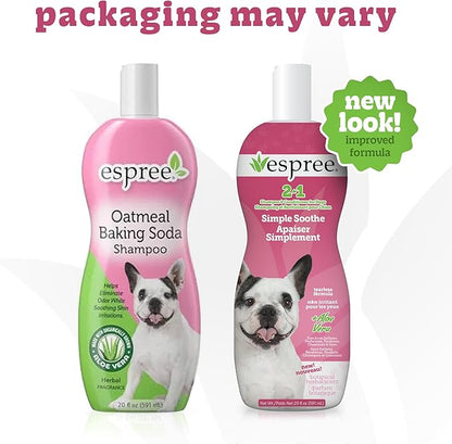 Espree Simple Soothe Shampoo & Conditioner with Baking Soda, Soothing Shampoo for Dogs, Jojoba Oil Formula, Nourishing Dog Conditioner, Puppy Essentials, 20oz