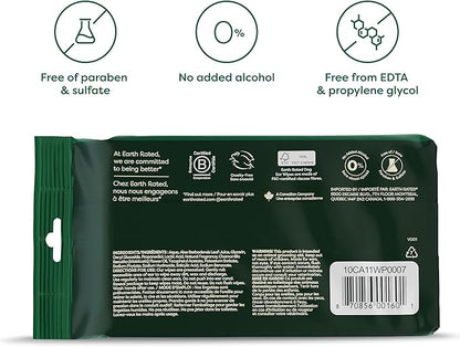 Earth Rated Vet-Developed Pet Ear Wipes, Hypoallergenic Cleaner for Dogs & Cats Ears to Remove Dirt and Wax Build Up, Wild Oat Scent, 70 Count