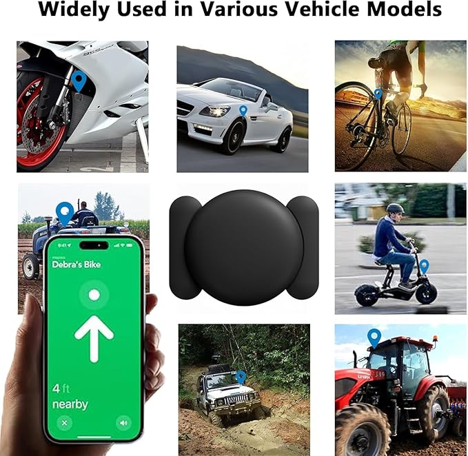 Mini GPS Tracker for Vehicles,Car GPS Tracker Work with Apple Find My(iOS Only),Full Global Coverage Location Tracker for Finding Vehicles/Person/Pets/Items,No Subscription Required (Black,1PCS)