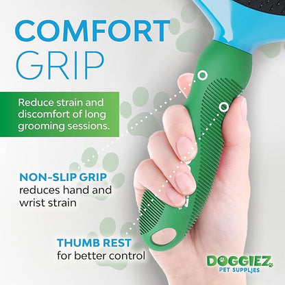 Wire Pin Brush with Comfort Grip Handle - Short and Long Hair Grooming for Dogs and Cats