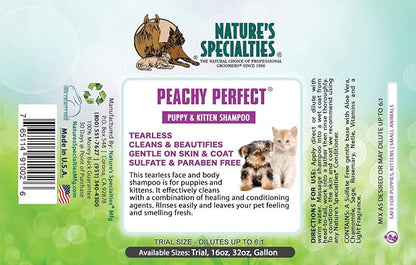Nature's Specialties Peachy Perfect Ultra Concentrated Dog Shampoo for Pets, Makes up to 96 oz, Natural Choice for Professional Groomers, Gentle on Skin & Coat, Made in USA, 16 oz
