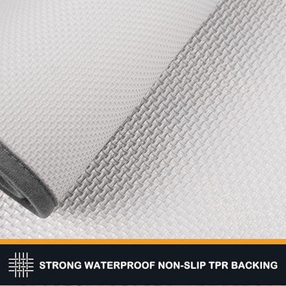 PURRUGS Dirt Trapper Door Mat 20in x 31.5in, Non-Slip/Skid Machine Washable Entryway Rug, Dog Door Mat, Super Absorbent Welcome Mat for Muddy Wet Shoes and Paws, Grey