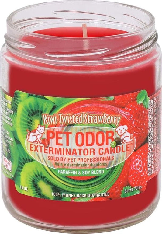 Kiwi Twisted Strawberry Pet Odor Exterminator 13 Ounce Jar Candle
