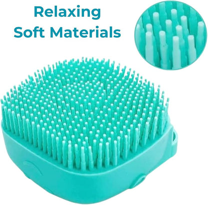Dog Bath Brush, Scrubber Shampoo Massage Dispenser Grooming Soft Silicone Scrubber For Bath Water Brush For Dogs Dog Washing Brush Bath Scrubber For Pets (Light Blue)