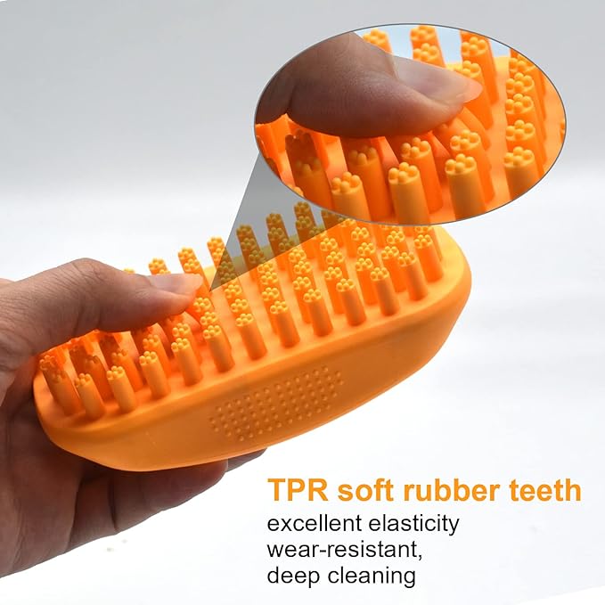 Pet Bath Brush Massage Brush Silicone Comb Dog Cat Massage Curry Brush Grooming Shower Brush for Shampooing Dogs Cats Small Animals with Short Long Hair Soft Rubber Bristles Washing