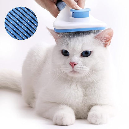 Pet Grooming Brush, Self Cleaning Slicker Brush for Dogs, Cats, Bunnies, Removes Loose Undercoat, Massaging Tool for Long or Short Hair