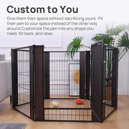 Heavy Duty Dog Playpen 32 Inch Height - Indoor Outdoor Pet Fence Enclosure for Medium and Small Dogs - Foldable Puppy Exercise Pen for Indoor and RV Camping or Yard