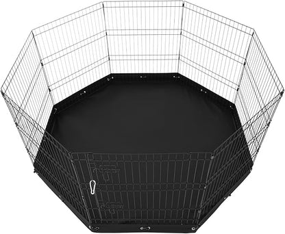 VEVOR Dog Playpen, 8 Pcs 30"H x 24"W Panels Foldable Metal Pet Exercise Pen, Dog Fence Indoor and Outdoor Pen with Door, 600D Oxford Fabric Bottom Pad, Pet Playpen for Dogs, Cats, Other Small Animals