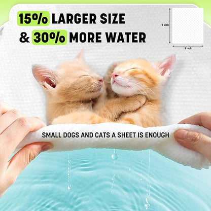Dog Wipes for Paws and Butt, Plant-Based Large Pet Wipes for Dogs/Cats Hypoallergenic, 8X9 Inch Easy to Use Dog/Cat/Puppy Cleaning Grooming Wipes, Gentle, Degradable (200 Count,Unscented)