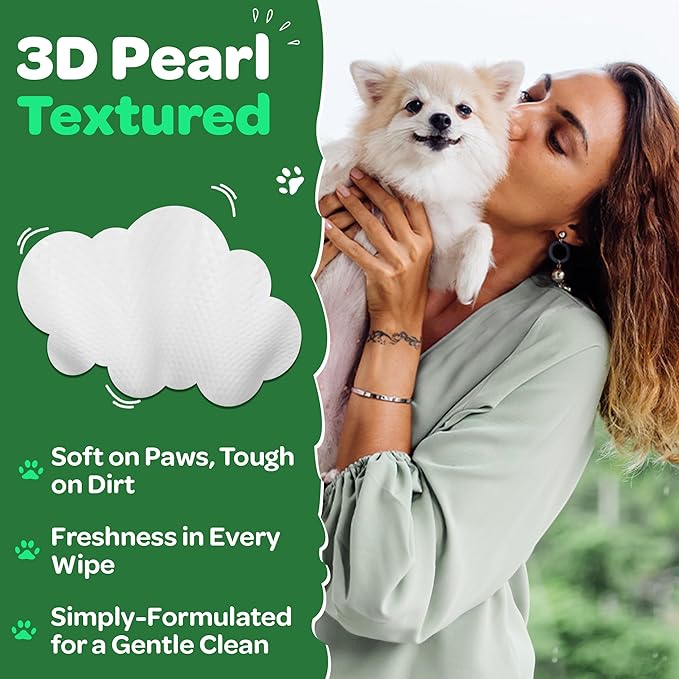 Pet Wipes for Dogs - Twin Pack - 160 Count | Dog Wipes for Cleaning and Deodorizing | Extra Large, Strong and Chemical Free | in Between Bath Dog Wipe for Paws, Butt & Body