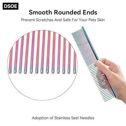 Metal Dog Comb for Removing Knots and Tangles, Cats with Long Hair