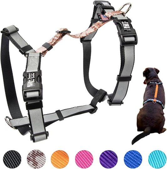 No Pull Harness with Fully Customizable Fitment for XL Dogs - 3M Reflective Heavy Duty Harness for Walking & Training - No Choke Comfortable Collar Design, Made in USA XL-Camo