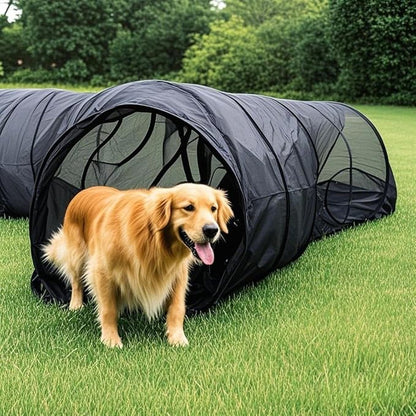 Outdoor Dog Enclosures & Catio with Weatherproof Tunnel, Ventilated Tent, and Portable Playhouse – Pop-Up Pet Playpen for Dogs, Cats, Small Animals