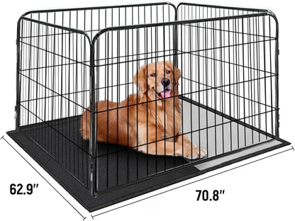 SIRUITON Dog Playpen Cover, with Sun/Rain Cover. Sun Shade Specialized Dog Playpen Fits for 24/32/40/45/50" H 8 Panels Dog Playpen. (Note: Cover Only)