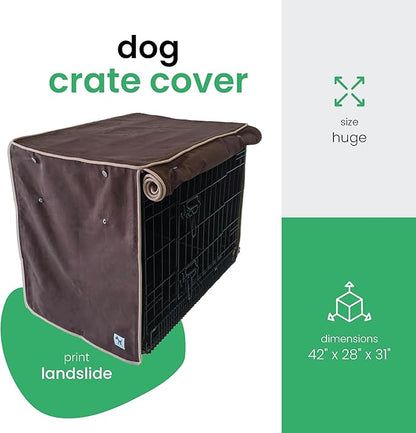 Molly Mutt Landslide Dog Crate Cover, 100% Cotton Canvas Cover with 2 Roll-Up Panels, Ideal for Dog or Cat Crate, Durable, Washable, and Free of Harmful Chemicals, 42" x 28" x 31"