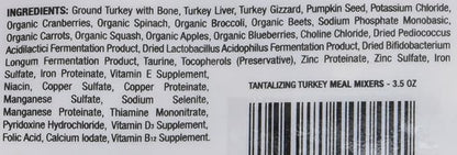Stella & Chewy's Freeze Dried Raw Tantalizing Turkey Meal Mixer – Dog Food Topper for Small & Large Breeds – Grain Free, Protein Rich Recipe – 3.5 oz Bag